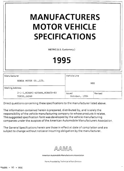 1995 Acura NSX MVMA