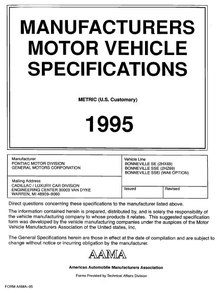 1995 Pontiac Bonneville MVMA